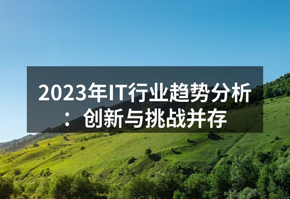 2023年IT行业趋势分析：创新与挑战并